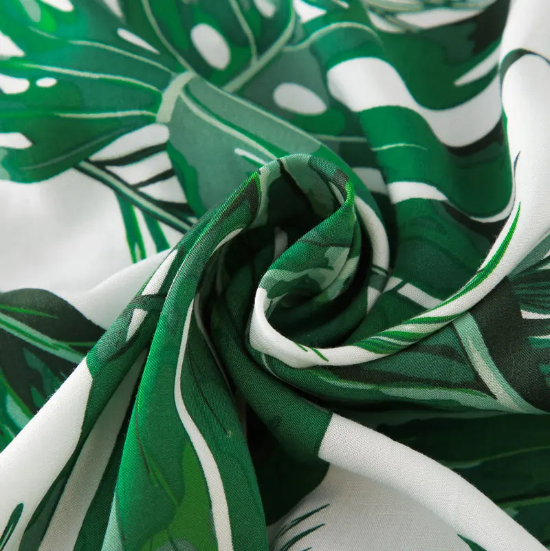 Rayon Cotton Kimono Robe Sleepwear Green Leaf Robe Bridesmaid Gift Spa Robes for Girls Birthday Party Robe Bathrobe