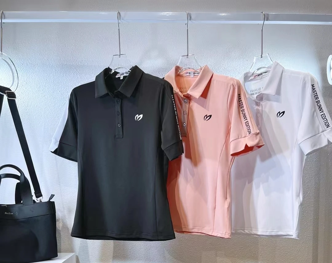 

2022 New Golf Clothing Women's Summer Ice Silk Sunscreen Short Sleeved Top Quick Drying Elastic Jersey