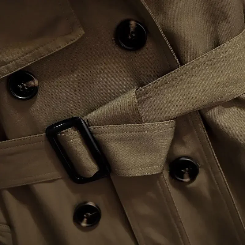 Женский короткий тренчкот в Корейском стиле повседневное Укороченное пальто