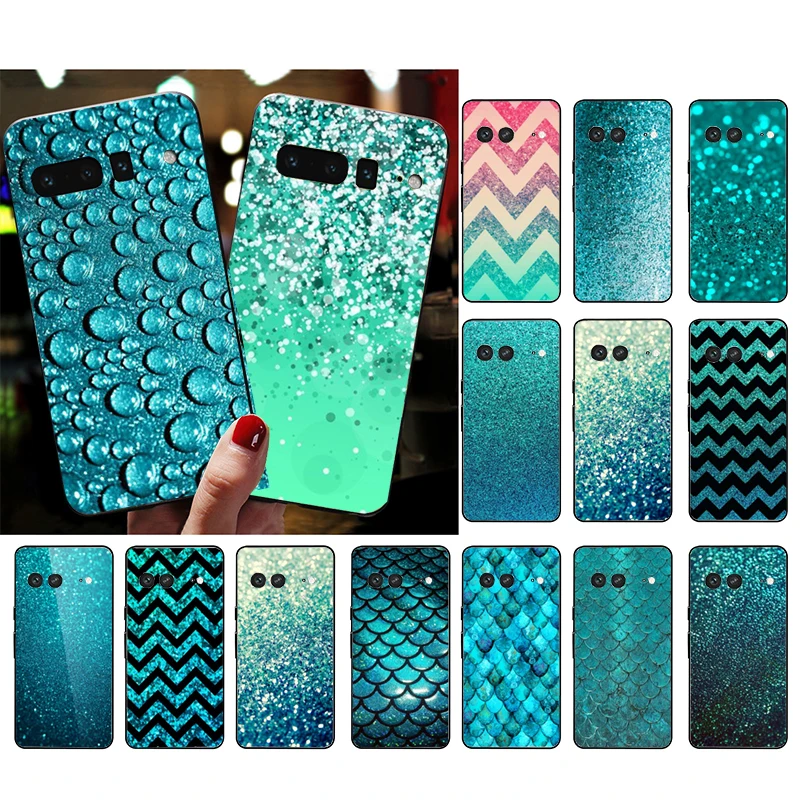 

Aqua Silver Green Mint Phone Case for Google Pixel 7 Pro 7 6A 6 Pro 5A 4A 3A Pixel 4 XL Pixel 5 6 4 3 XL 3A XL 2 XL Case