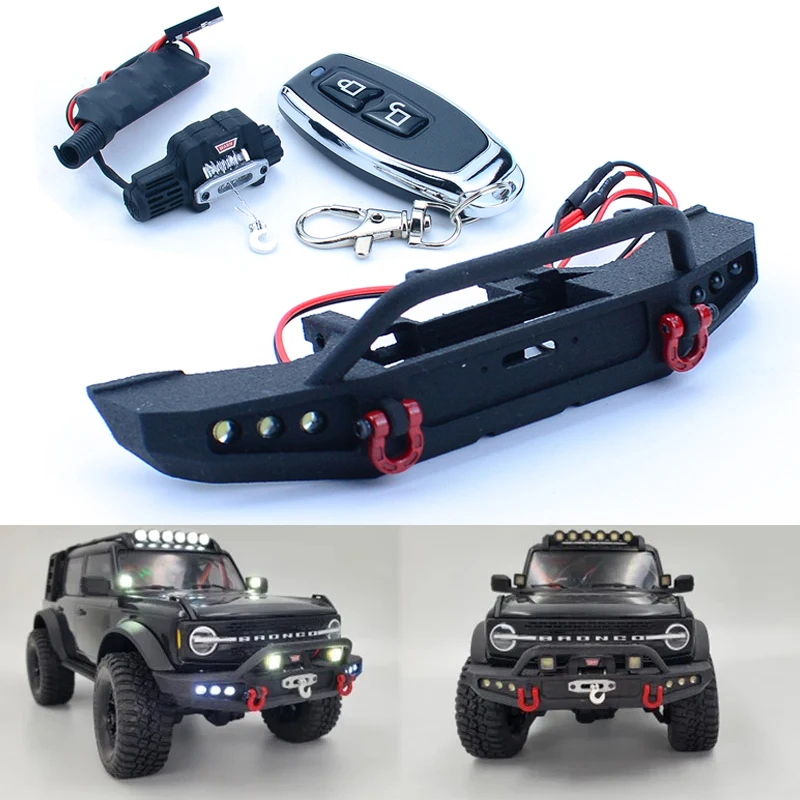 Передний бампер TRX4M с электрической лебедкой для 1/18 RC Crawler Car Traxxas TRX4-M Defender Ford Bronco