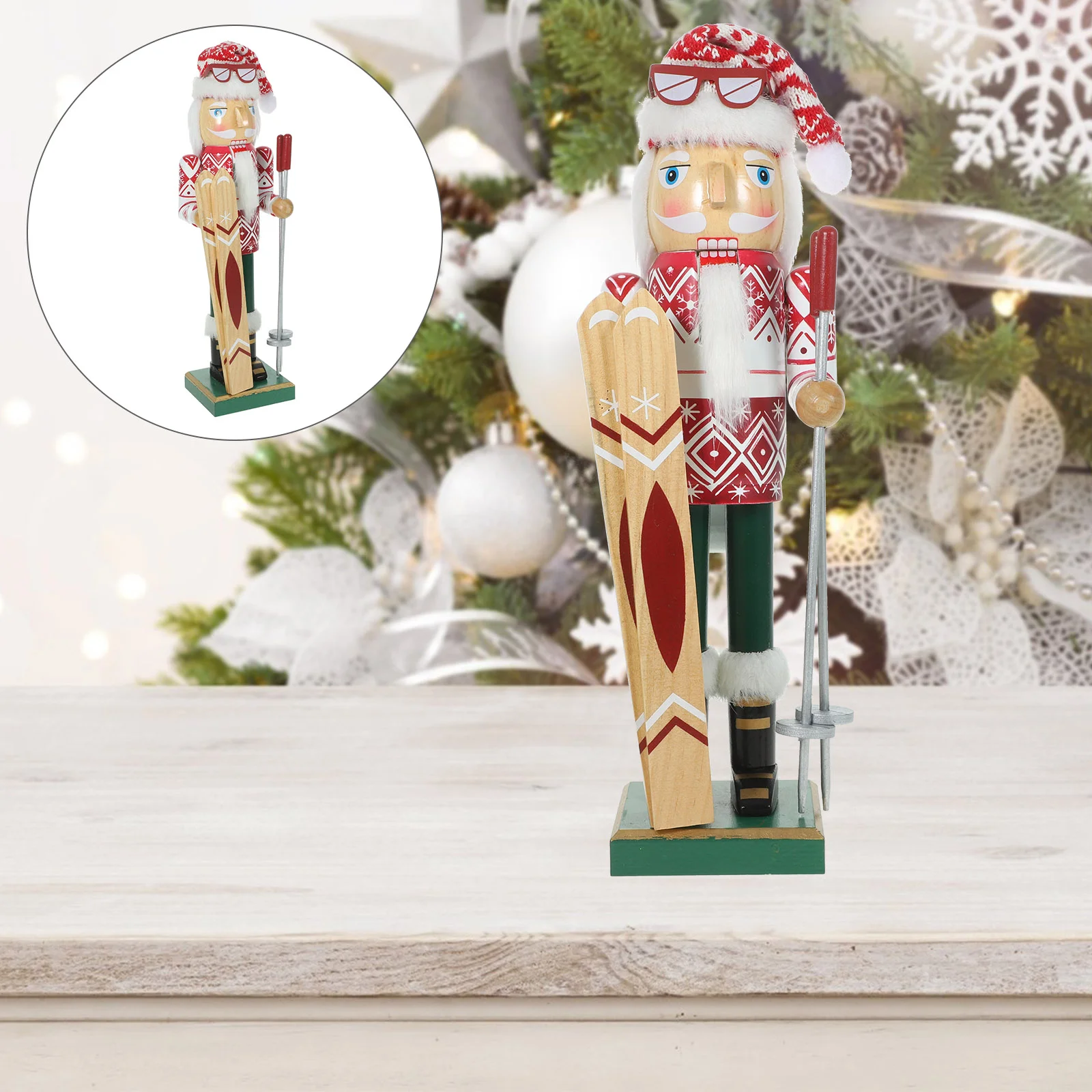 

Christmas Traditional Puppet Craft figureWooden Christmas Decoration Puppet Figurine Festival Figure Ornament Holiday Decor