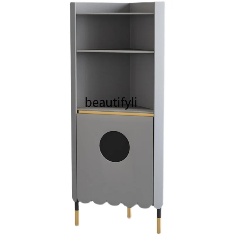 

yj Modern simple corner cabinet small family light luxury triangle cabinet Italian corner cabinet