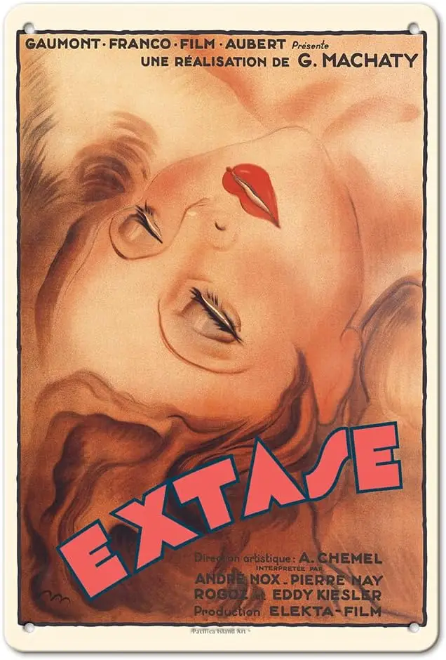 Ecstasy (Extase) - Starring Hedy Lamarr Режиссер Густава Макаты Винтажный постер французского