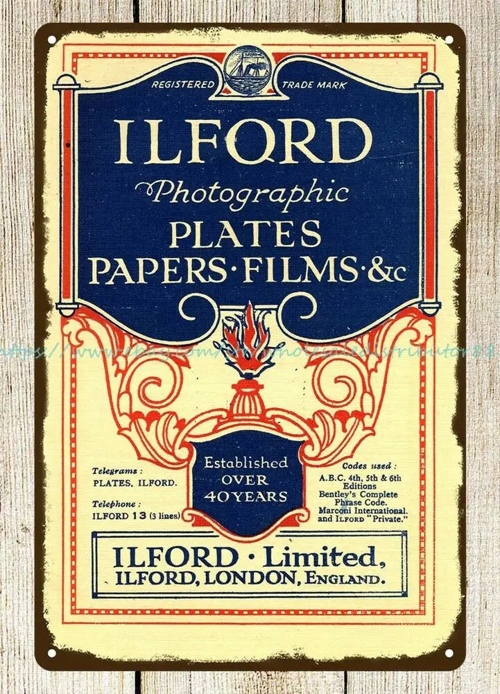 

Домашний гараж, дизайн рекламы Ilford Limited 1930, металлический жестяной знак