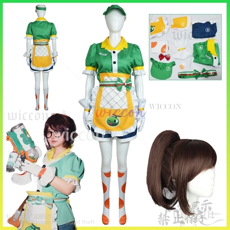 Аниме игра Overwatch косплей костюм Mei Meiling Zhou Kawaii парики одежда Хэллоуин карнавальный