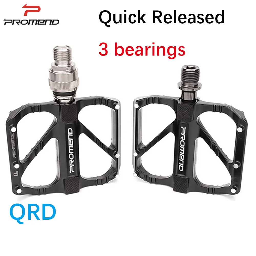 Promend Bike Pedal 3 Bearing Quick Release MTB Pedal  Aluminum Metal Body Smooth Lubricate wellgo xpedo qrd road Bike Pedal R67