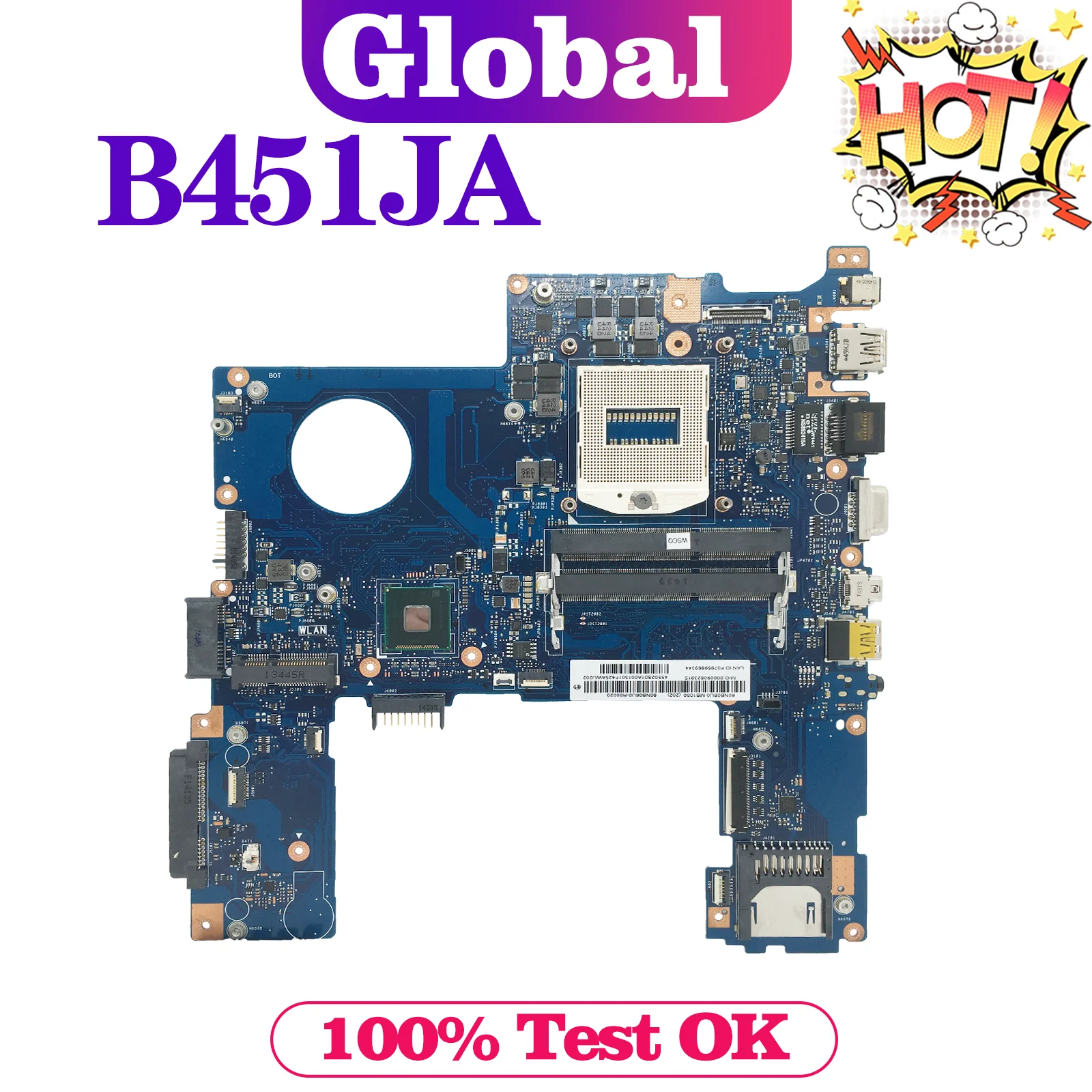 KEFU Mainboard B451J B451 B451JA Laptop Motherboard PGA-947 UMA REV:2.0 MAIN BOARD 100% TEST OK
