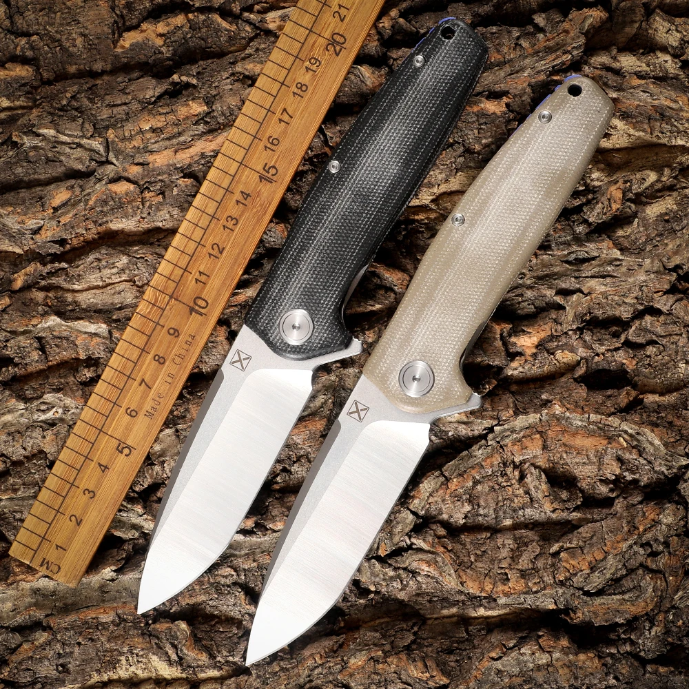 

Оригинальный складной нож со стальным сатиновым лезвием YX-751 14C2 8N, льняная ручка, подшипник, самочистое хранение, для повседневного использования