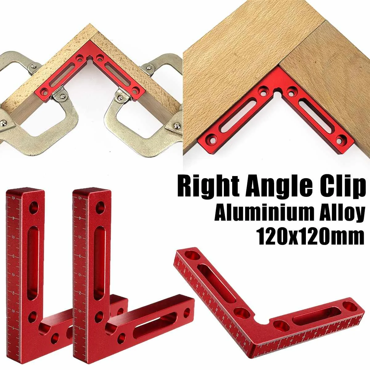 

Aluminium Alloy 90 Degree Precision Clamping Square Woodworking Machinist Square Positioning Right Angle Clamping Measure Tool