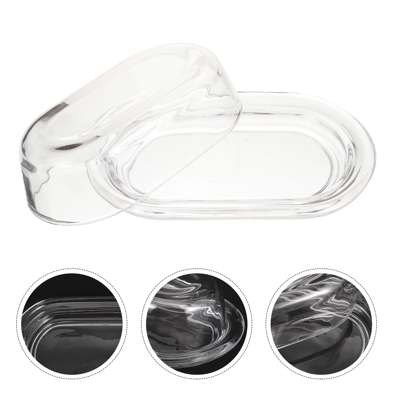 

Sealed Containers Food Food Plate Storage Box Butter Preservation Box Glass Food Container Lid Banquet Restaurant Cheese Dish
