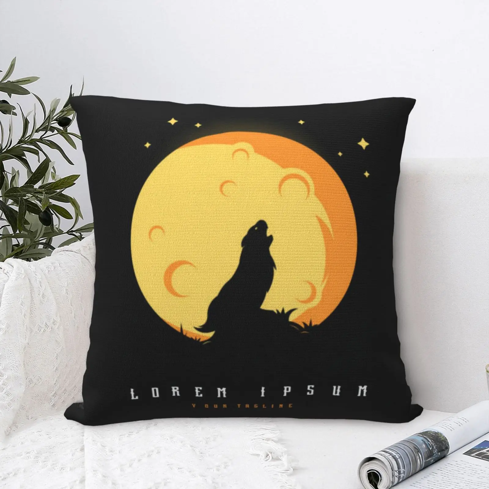 

Чехол для подушки с изображением животных и Луны, 4 наволочки для подушки, чехол для домашнего декора, аниме Подушка на молнии, декоративный ...