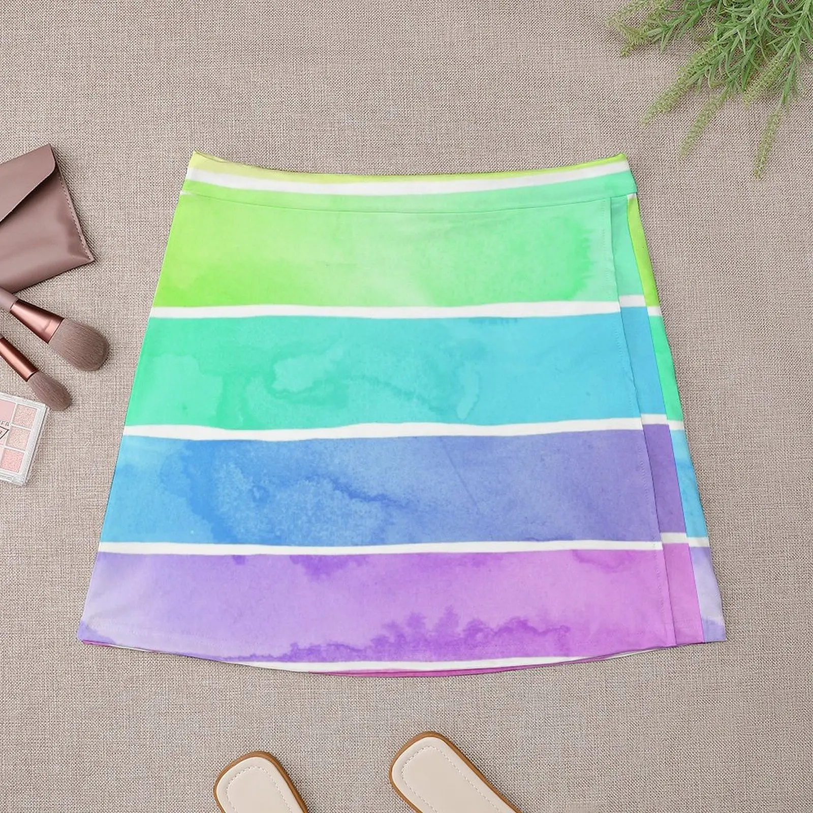 Летняя мини-юбка в радужную полоску сорбета сексуальные короткие мини-юбки юбки