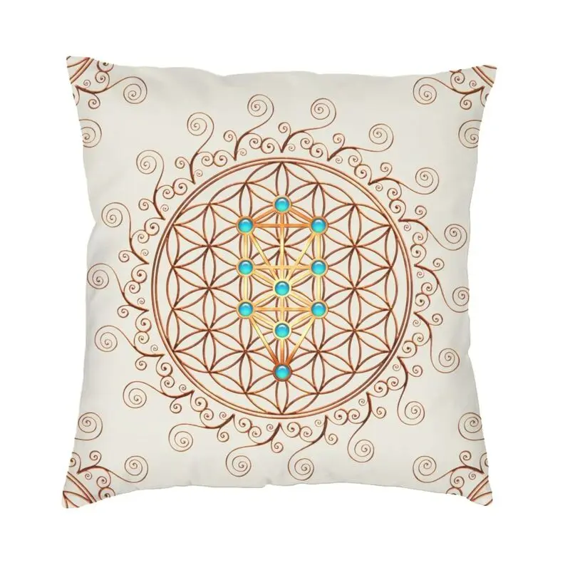 

Декоративные наволочки с изображением цветов жизни в скандинавском стиле