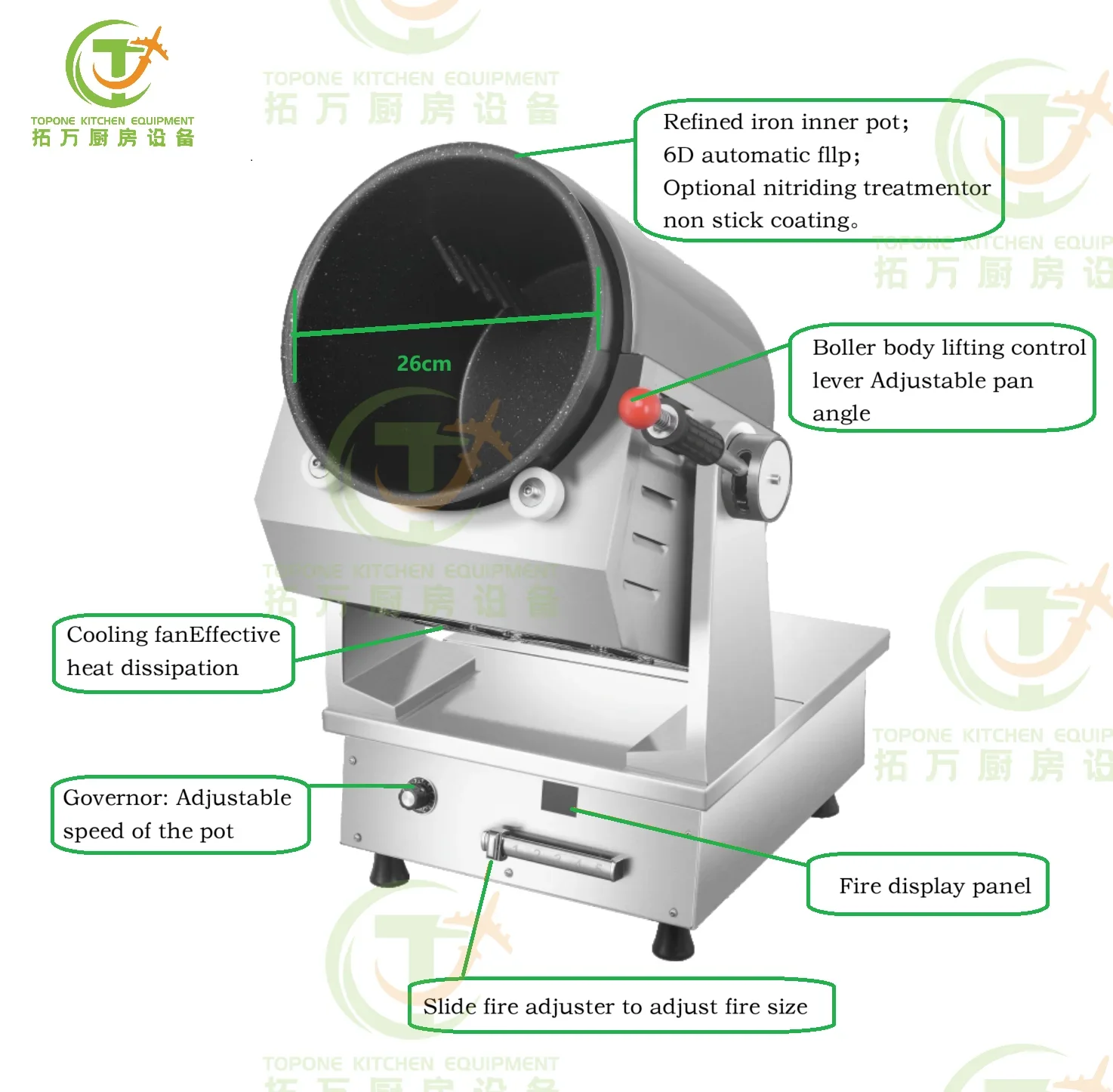 Интеллектуальная барабанная машина для приготовления пищи вращение на 360