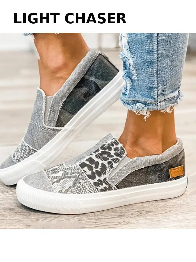 Spring And Autumn Women's Shoes 2022 New Flat Canvas Loafers Color Matching Large Size Casual Shoes Comfortable Loafers 35-43