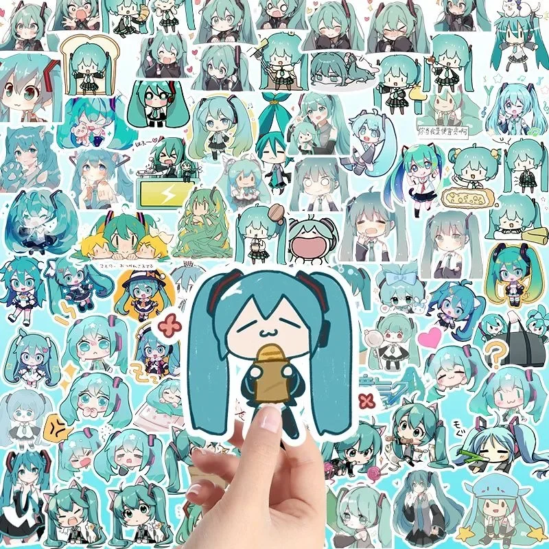 Hatsune Miku водостойкая наклейка Kawaii аниме милая мультяшная Diy Наклейка учетная