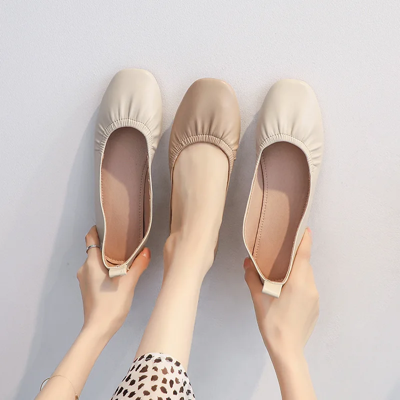 Women's Flat Shoes Mary Jane Flat Work Shoes Soft Leather Soft Soled Loafers  Women's Shoes Zapatos De Mujer Ladies Shoes