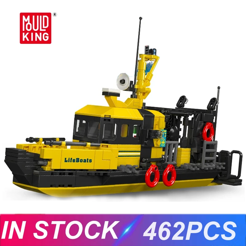 Строительный Блок Mold King 10080 10081 10082 спасательная лодка пожарная Рыбалка полиция
