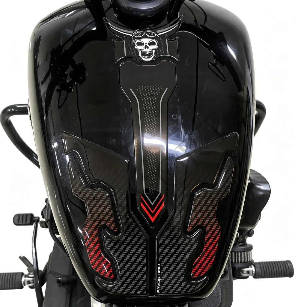 Фото НОВЫЕ наклейки-защита на топливный бак и колени для мотоциклов Street Bob 107, 114, 117 (комплект) №4