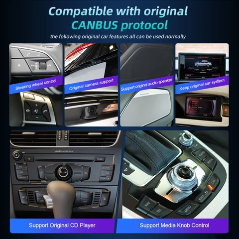 12,3 Android 14 Беспроводная мультимедийная стереосистема Carplay для Audi A4 A5 Q5 B9 2016-2023 IPS WIFI 4G BT Сенсорный экран GPS Navi Приемник