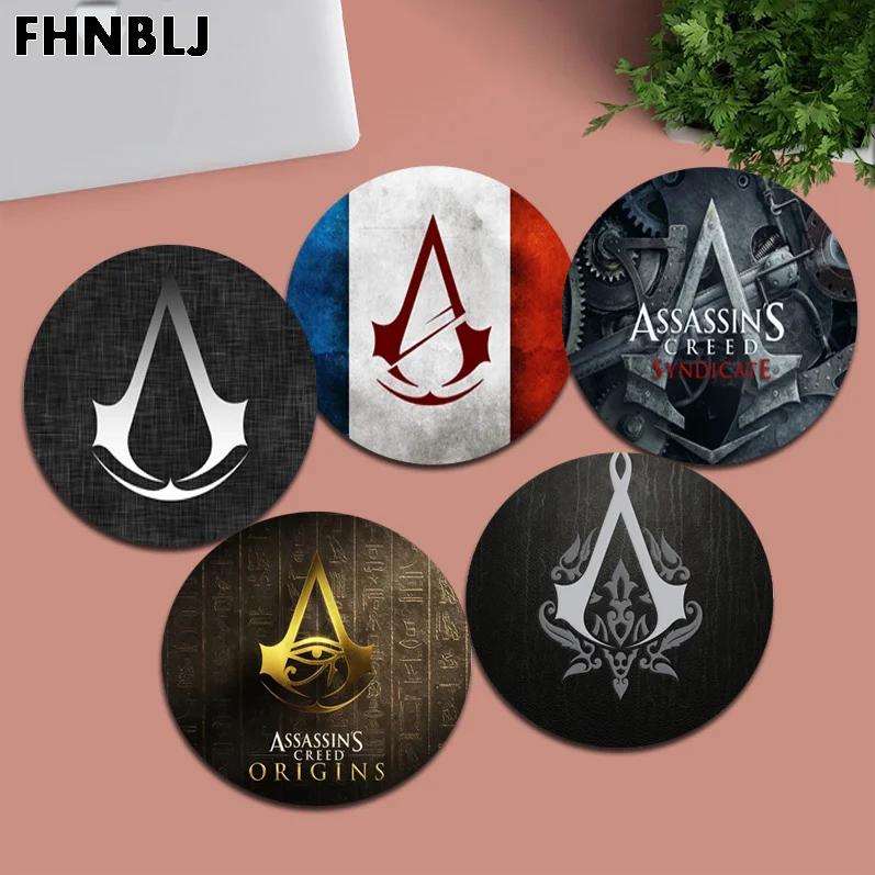 

Assassins Creed 20x20cm Round Thickened Mouse Pad Oversized Gaming Keyboard Table Mat Desk Set Accessories for PC Gamer Mousemat