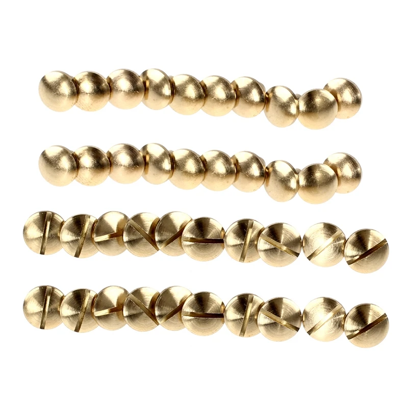 

20X Arc Solid Brass Button Stud Screw Nail Screw Back Leather Rivet Belt 6Mm