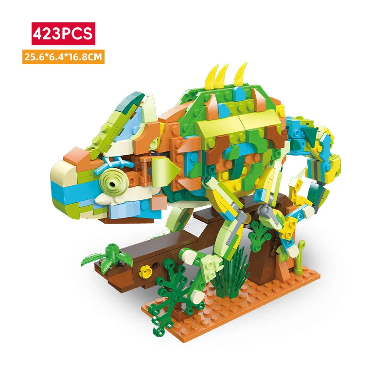 Биомиметические животные геккон/хамелеон/молода креветки/краб кирпичи MOC модель