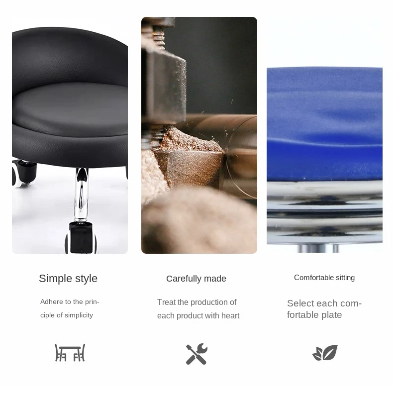 Домашнее круглое кресло-ходунок напольный роликовый стул массажный для педикюра