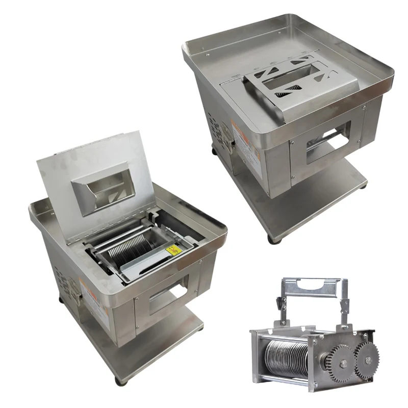 

Машина для резки мяса из нержавеющей стали, настольная машина для обработки свежего мяса, машина для нарезки мяса