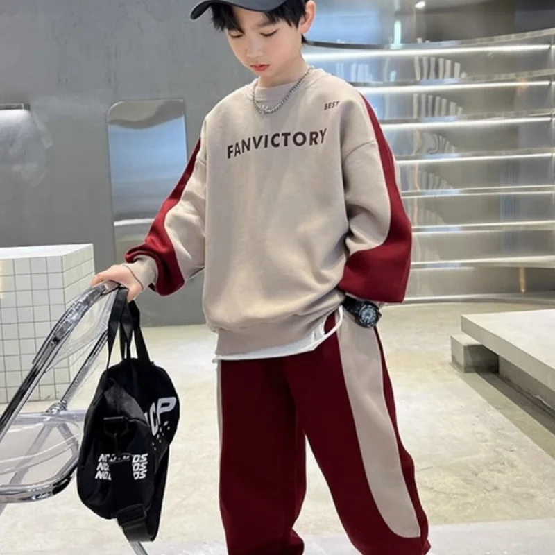 2 шт./комплект хлопковая блузка + штаны для мальчиков