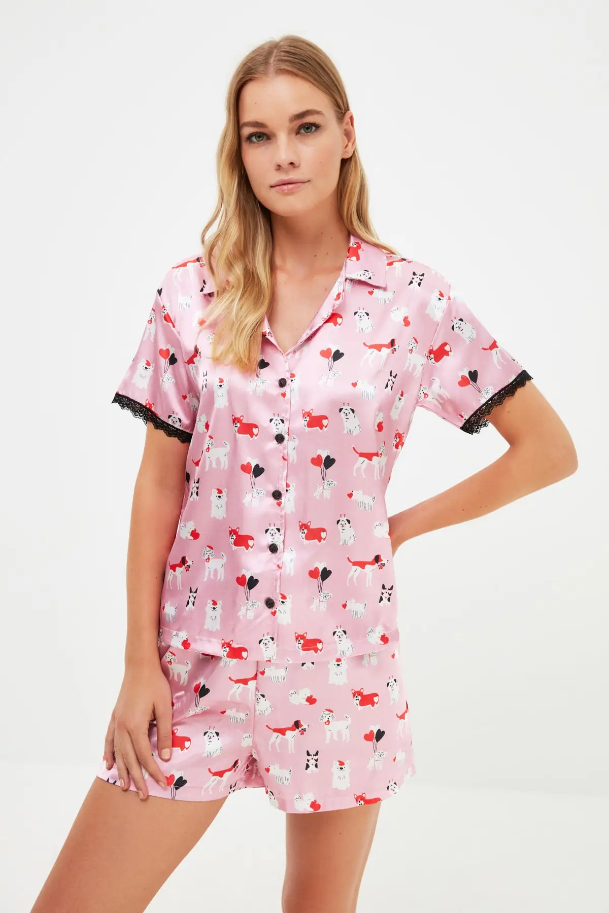 

Trendyol Dog Pattern Satin Pajamas set THMAW22PT0112