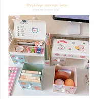 2022 school supplies desktop office accessories cute cabinet rack makeup storage box multifunctional home closet organizer
