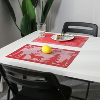 christmas washable pvc table mats vinyl plastic placemats for dining table stain resistant easy to clean kitchen accessories