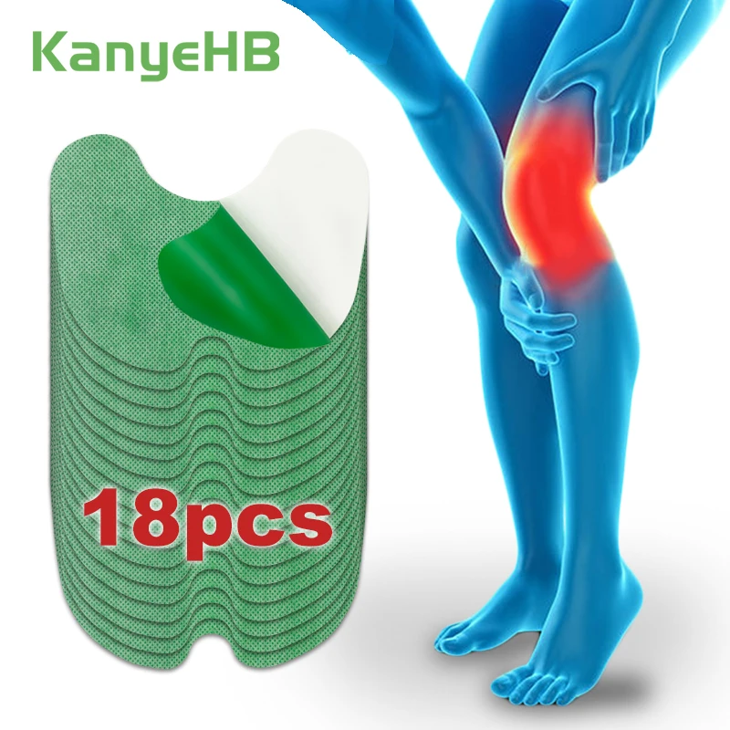 

18pcs=3bags Wormwood Knee Medical Plaster Relieve Knee Pain Rheumatoid Arthritis Wormwood Herbal Extract Knee Joint Patch A803