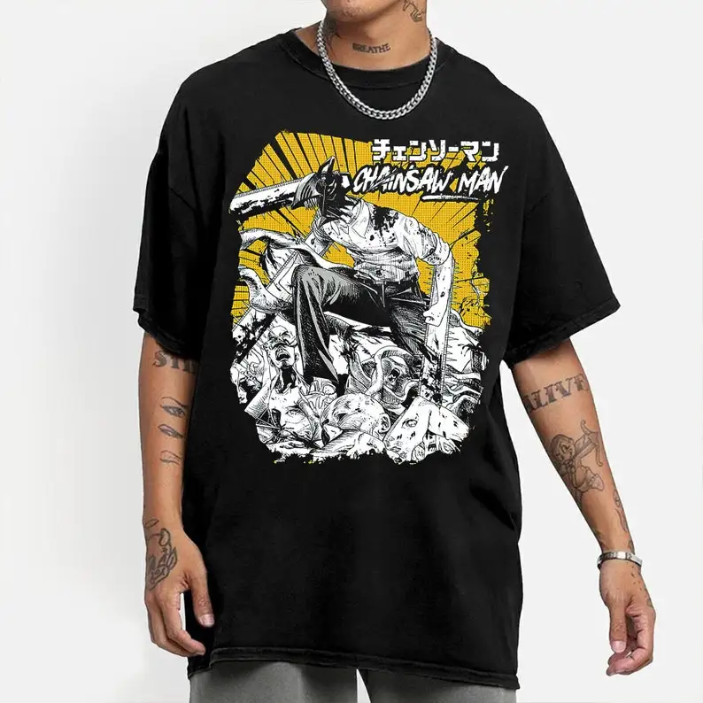 Рубашка Denji And порита унисекс рубашка с цепной пилой