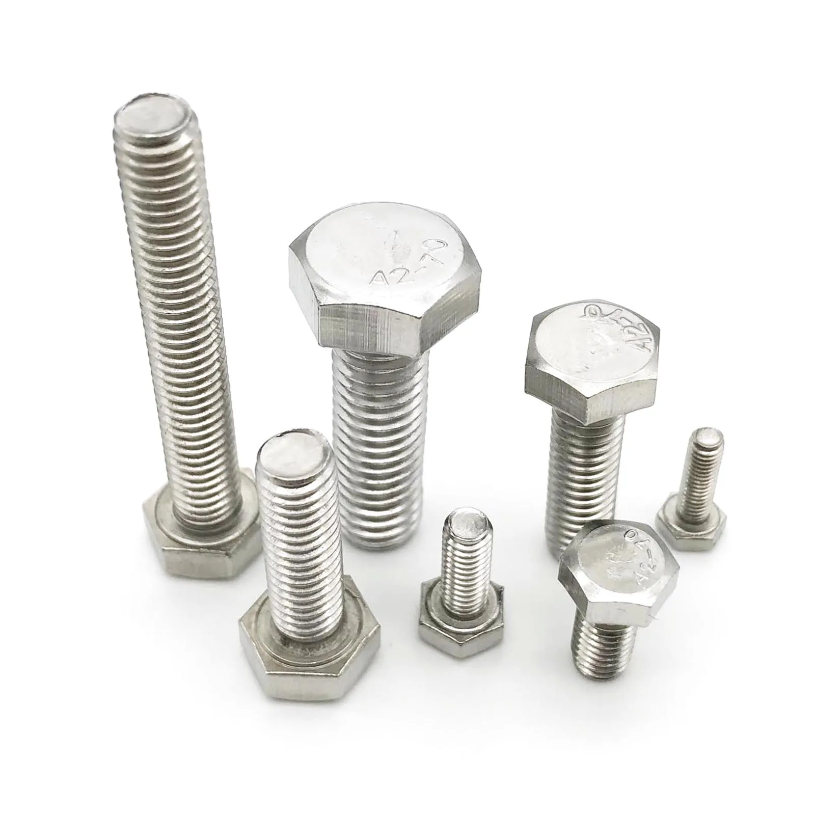 

M3 M4 M5 M6 M8 M10 M12 M14 M16 A2-70 304 Stainless Steel DIN933 External Hex Screw Outer Hexagon Head Bolt Length 6-100mm