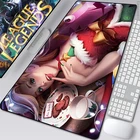 Коврик для мыши с изображением Лиги Легенд, компьютерный Настольный игровой ноутбук Arcane Jinx, большой коврик для мыши с изображением аниме, размер Xxl