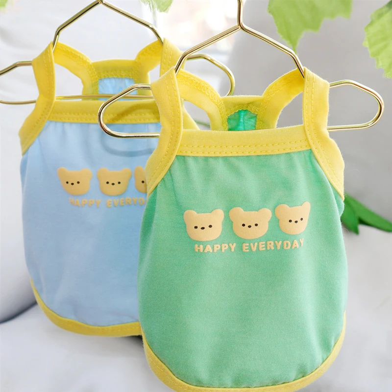 

Dog Summer Clothes Thin Pet Small Dog Teddy Bichon Corgi Puppy Kitten Summer Camisole Dog Costume Dog Cartoon Printed Vest