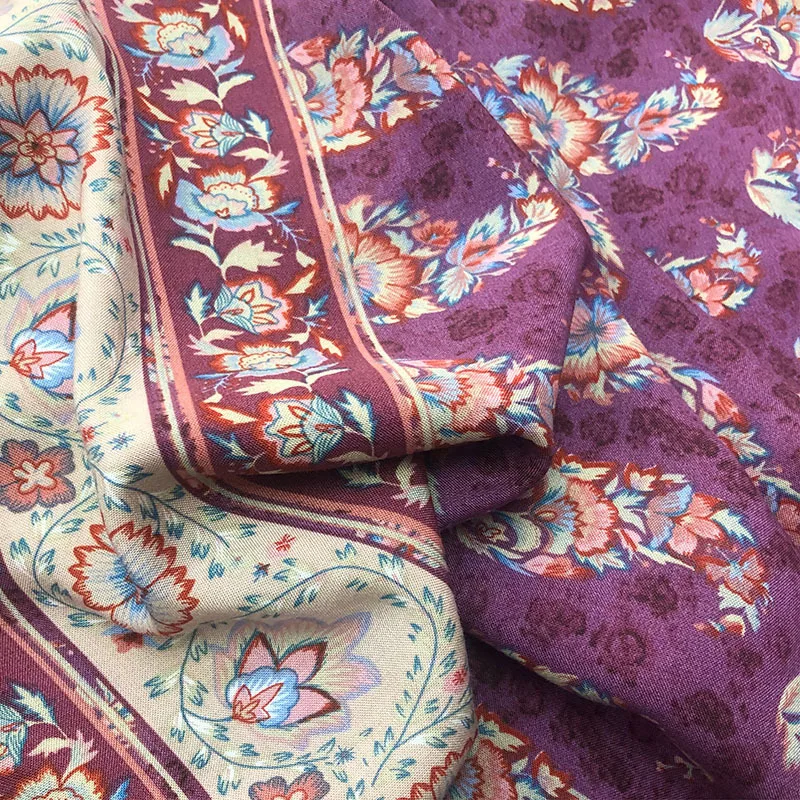 Ткань из вискозы мягкая с цифровой печатью для платья летняя 1 м X 45 - купить по