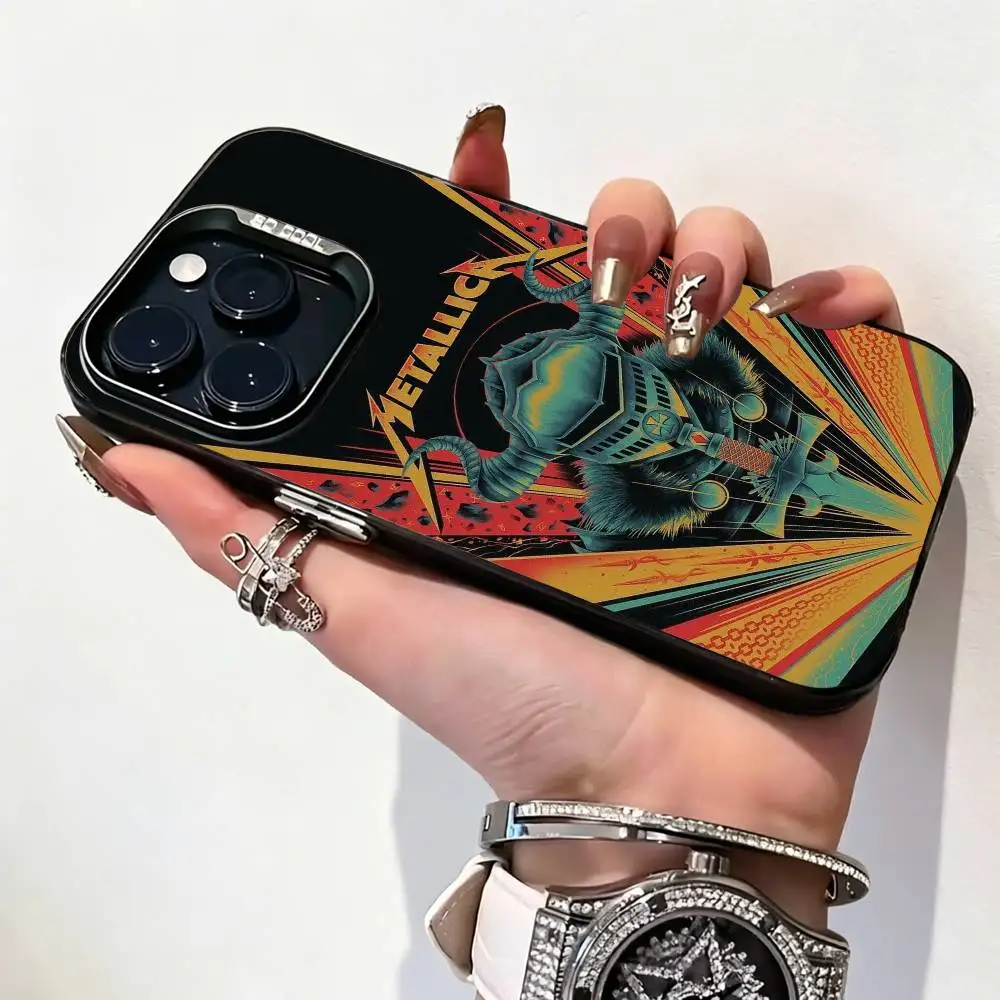 Фото Чехол для телефона M-Metallica Fashion Rock Band для iPhone 17, 16, 15, 14, 13, 12, 11 Plus, Pro Max, XS, цветной серебристый чехол-накладка №2