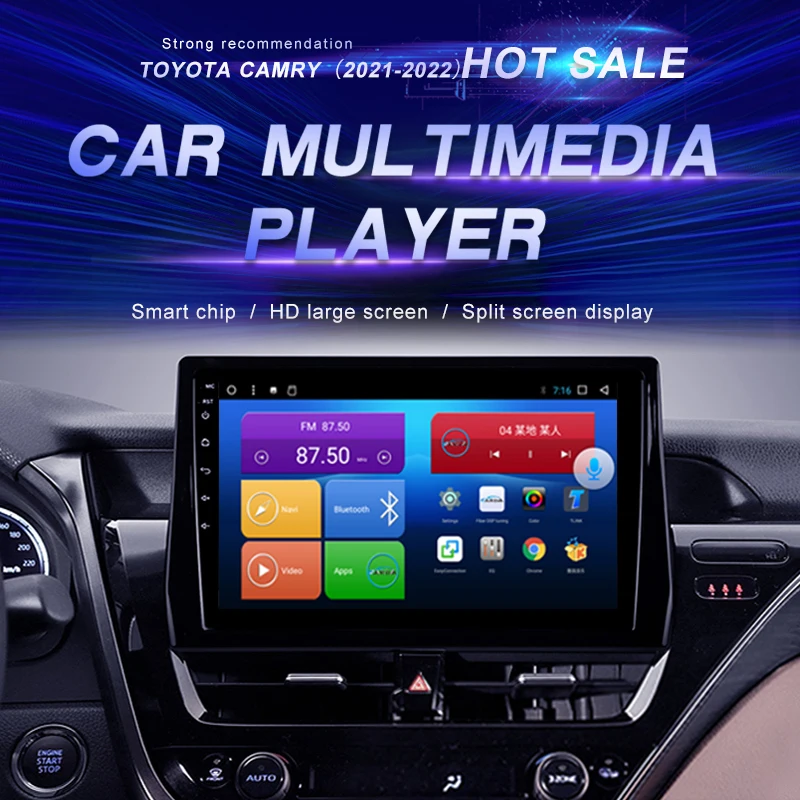 

Автомобильный DVD GPS для TOYOTA CAMRY 2021 2022, автомобильное радио, мультимедийный видеоплеер, навигатор GPS, Android 10,0, двойной