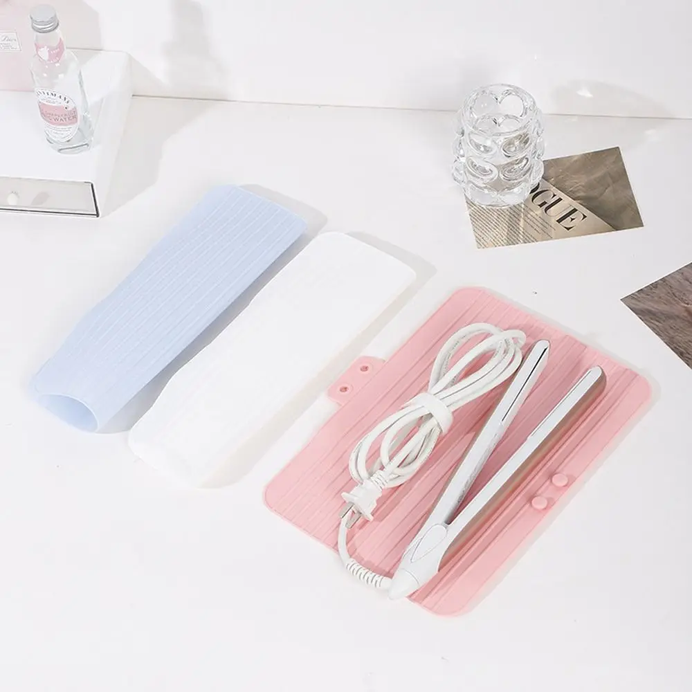 Нескользящий силиконовый термостойкий коврик плоская палочка для завивки волос