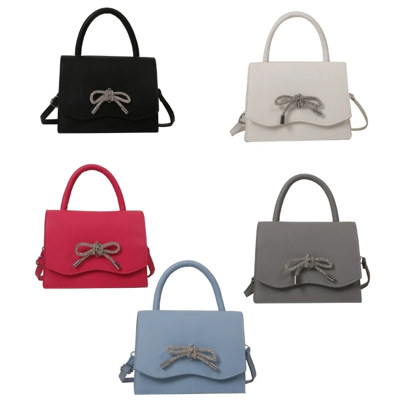 

Women's Single Shoulder Bag with Bowknot DecorationTrendy and Durable PU Handbag Crossbody Bags