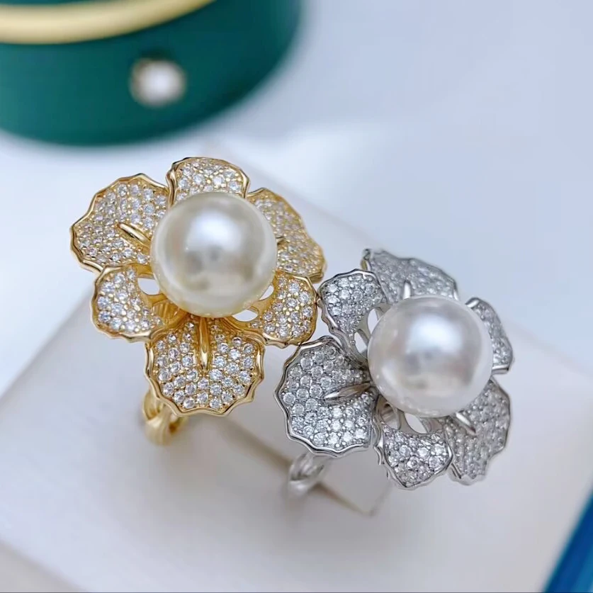 

Женское кольцо с натуральным пресноводным жемчугом, из серебра 925 пробы