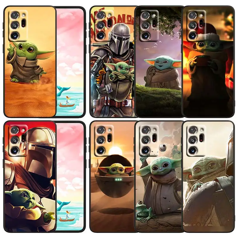 

Star Wars Baby Yoda Phone Case Black For Samsung Note 20 10 9 Ultra Lite Plus A73 A70 A20 A10 A8 A03 F23 M52 M21 j7 j6