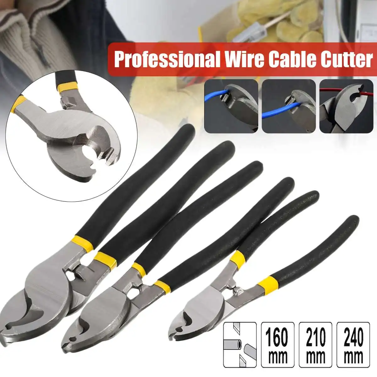 

6/8/10 Inch High Carbon Steel Wire Cable Cutter Crimping Pliers Cutting Electricial Wire Stripper Hand Tool for Electricians