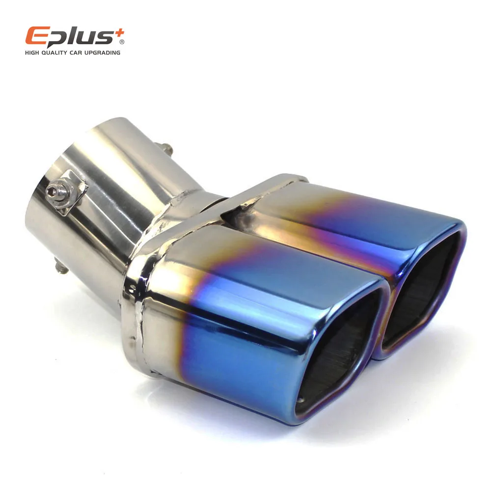 Купить Универсальный автомобильный выхлопной трубы из нержавеющей стали, глушитель, хвостовая труба, наконечник, универсальный квадратный конец, ...