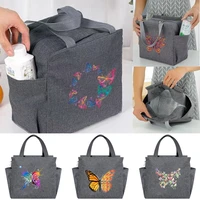 butterfly printing insulated lunch bag cooler bag thermal portable luncheon box ice pack tote food picnic bags work lunch packs