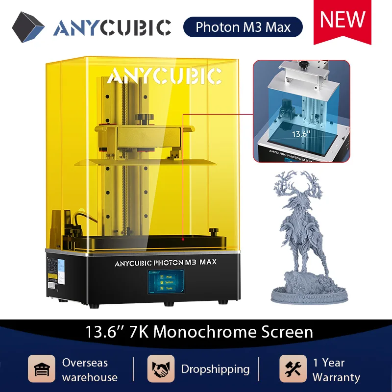 Price Impressora monocromática da resina 3d da tela maior Polegada * 298*164mm da resina de 13.6 300 7k max do fóton m3 de anycúbico da impressora 3d com enchimento automático da resina